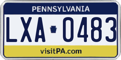 PA license plate LXA0483