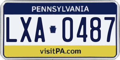 PA license plate LXA0487