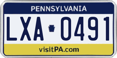 PA license plate LXA0491