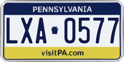 PA license plate LXA0577