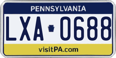 PA license plate LXA0688