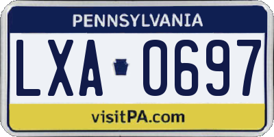 PA license plate LXA0697