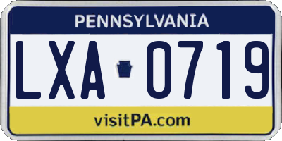 PA license plate LXA0719
