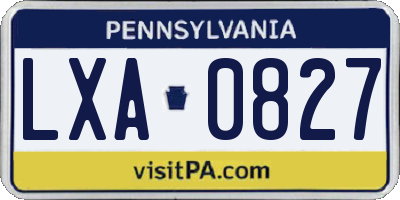 PA license plate LXA0827