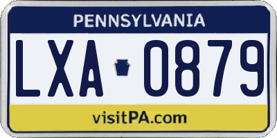 PA license plate LXA0879