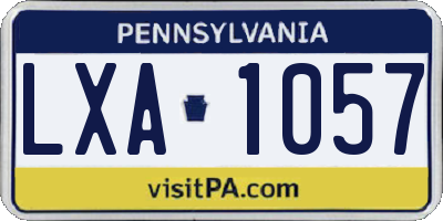 PA license plate LXA1057