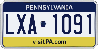 PA license plate LXA1091