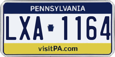 PA license plate LXA1164