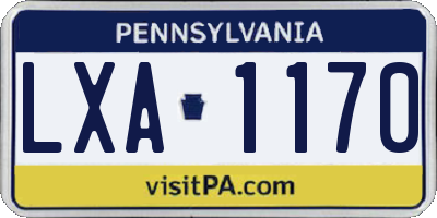 PA license plate LXA1170