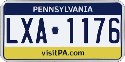 PA license plate LXA1176
