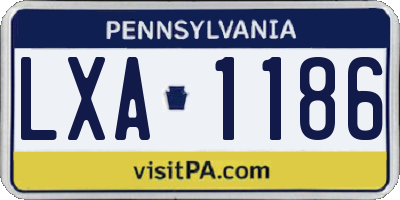 PA license plate LXA1186