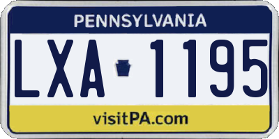 PA license plate LXA1195