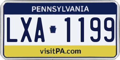 PA license plate LXA1199