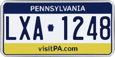 PA license plate LXA1248