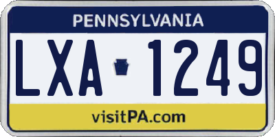PA license plate LXA1249