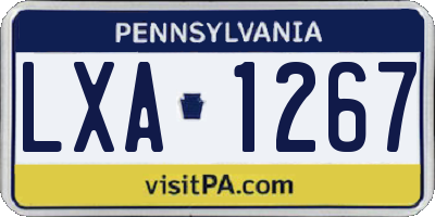 PA license plate LXA1267
