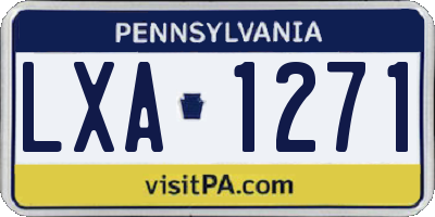 PA license plate LXA1271