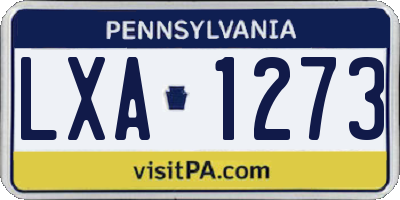 PA license plate LXA1273
