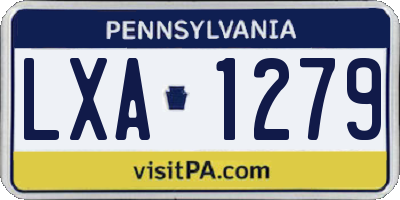 PA license plate LXA1279