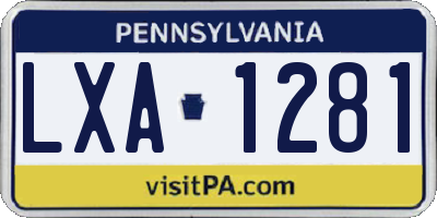 PA license plate LXA1281
