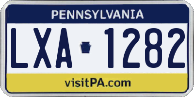 PA license plate LXA1282