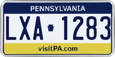 PA license plate LXA1283