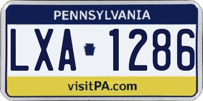 PA license plate LXA1286