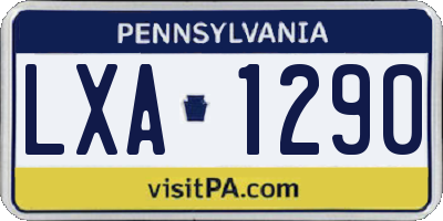 PA license plate LXA1290