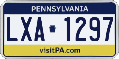 PA license plate LXA1297