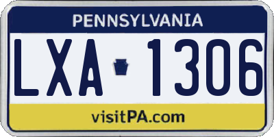 PA license plate LXA1306