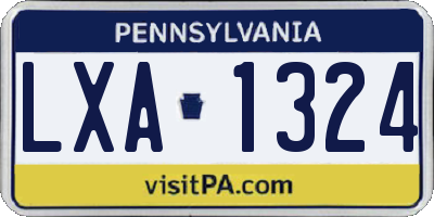PA license plate LXA1324