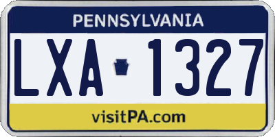 PA license plate LXA1327