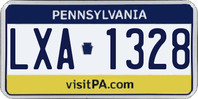PA license plate LXA1328