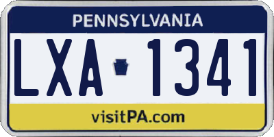 PA license plate LXA1341