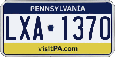 PA license plate LXA1370
