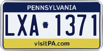 PA license plate LXA1371