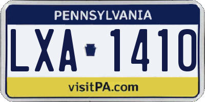 PA license plate LXA1410