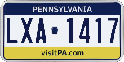 PA license plate LXA1417