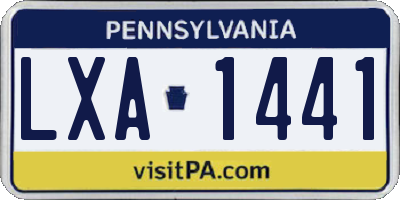 PA license plate LXA1441