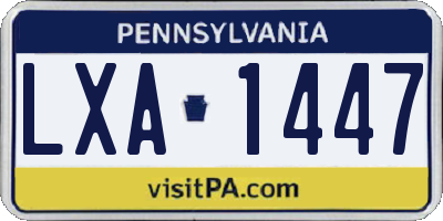 PA license plate LXA1447