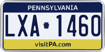 PA license plate LXA1460
