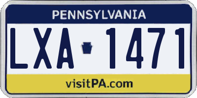 PA license plate LXA1471