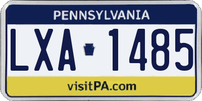 PA license plate LXA1485