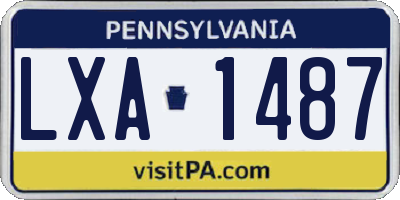 PA license plate LXA1487