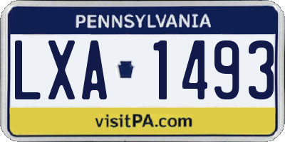 PA license plate LXA1493