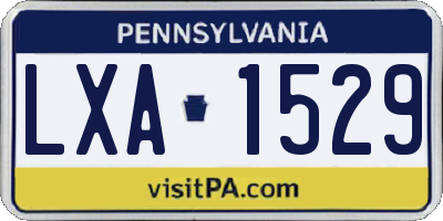 PA license plate LXA1529