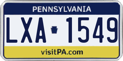 PA license plate LXA1549