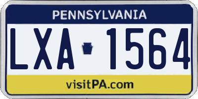 PA license plate LXA1564