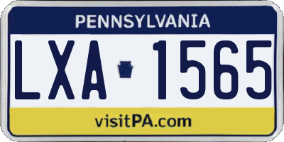 PA license plate LXA1565