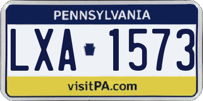 PA license plate LXA1573